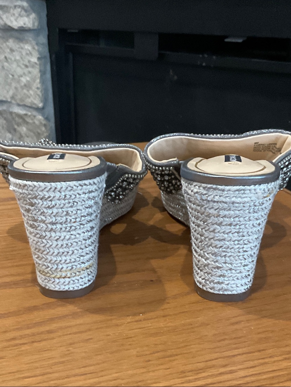 Alex Marie Silver Rhinestone Slide Mules - Picture 4 of 4